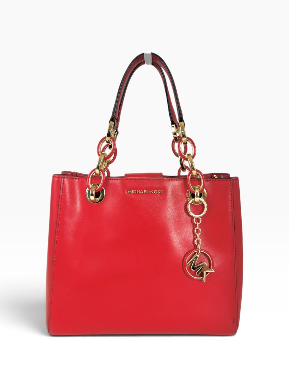 MICHAEL KORS Red Leather Shoulder Tote Crossbody Bag